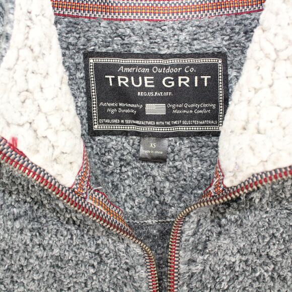 LadiesSm/MenXS TrueGrit Original Frosty Tipped Pullover Sherpa Fleece Jacket - Picture 5 of 9